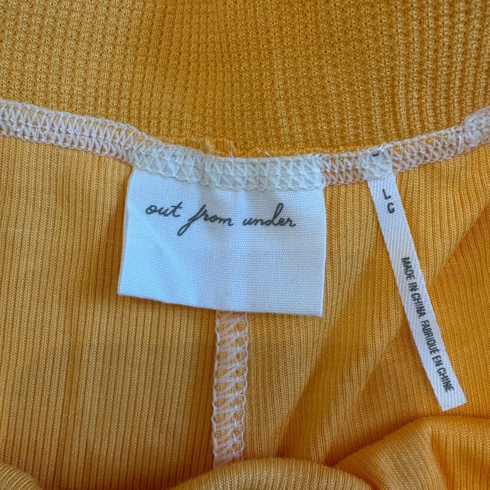 Out From Under Y2K Yellow Boho Ribbed Wide-Leg Loungewear Drawstring Pants L - Picture 3 of 12